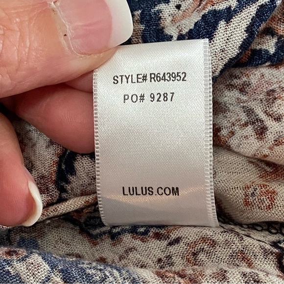 NWT LULUS / Mosaic Marvel Rust Orange Print Long Sleeve Maxi Dress Size XL - Picture 7 of 12